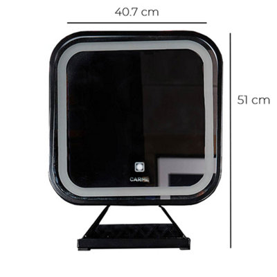 Monaco Nights Black LED Touch Sensor Mirror