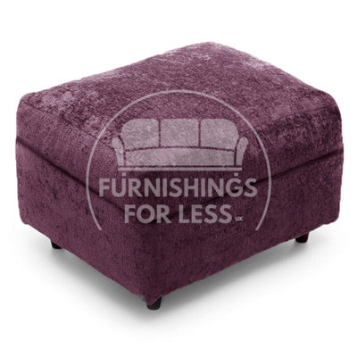 Monaco Soft Chenille Fabric Purple Footstool Sofa Accessory
