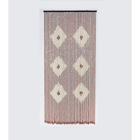 Monal Wooden Beaded Tuscany Provence String Bamboo Diamond Style Bead Curtain Handmade Home Decor Doorways Screen Blind 90 x 180cm