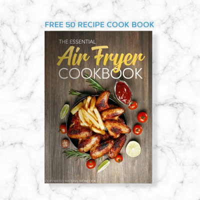 Moncook Double Air Fryer - 2 In 1 Airfryer 9L - 2 X 4.5L Baskets - 50 Recipe Cookbook - Digital LED Display - 12 Pre-Set Programs