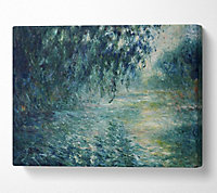 Monet Morning On The Seine Canvas Print Wall Art - Medium 20 x 32 Inches