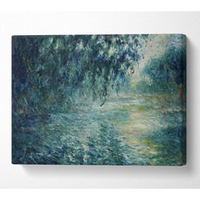 Monet Morning On The Seine Canvas Print Wall Art - Medium 20 x 32 Inches