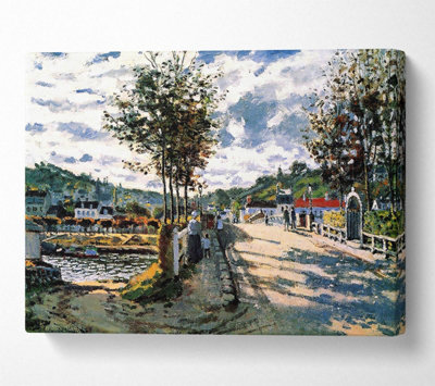 Monet The Seine At Bougival Canvas Print Wall Art - Medium 20 x 32 Inches