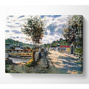 Monet The Seine At Bougival Canvas Print Wall Art - Medium 20 x 32 Inches
