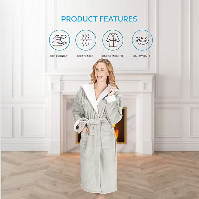 floor length dressing gown uk British Boxers 'Westwood' Blue Stripe Brushed Cotton Dressing Gown main image 1