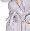 Monhouse Womens Dressing Gown - Long Bathrobe - Ladies Flannel Luxury Housecoat - Fluffy Spa Robe - Dark Purple Shearling UK 12-14