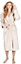 Monhouse Womens Dressing Gown - Soft & Cosy Long Bathrobe - Ladies Flannel Luxury Housecoat - Fluffy Spa Robe - Cream - UK 12-14