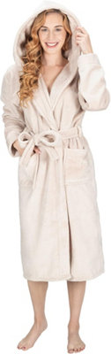 Monhouse Womens Dressing Gown - Soft & Cosy Long Bathrobe - Ladies Flannel Luxury Housecoat - Fluffy Spa Robe - Cream - UK 20-22 Price Comparisons | Compare The Build