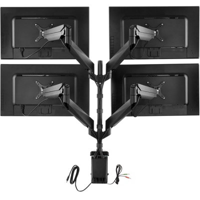 Monitor Arm - for 4 screens, swivel arms can be tilted, rotated, and ...
