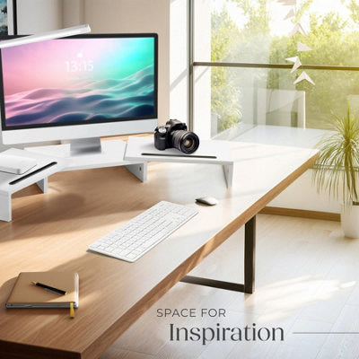 Monitor Stand - 3-piece, adjustable, smartphone holders, incl. storage ...
