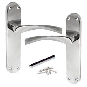 Monja Astrid Door Handles Arched Lever Polished Chrome Latch