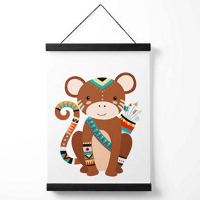 Monkey Tribal Animal Medium Poster with Black Hanger