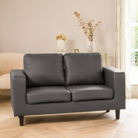 Monmouth Faux Leather 2 Seat Sofa - Grey