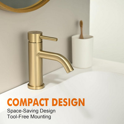 Mono Basin Mixer Tap Single Lever Tall Counter Bathroom Sink Taps Lead ...