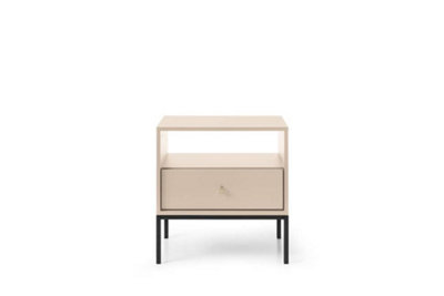 Mono Cabinet in Beige - Modern and Practical Furniture with Drawer and Open Compartment (W540mm x H560mm x D390mm)