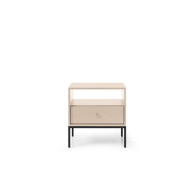 Mono Cabinet in Beige - Modern and Practical Furniture with Drawer and Open Compartment (W540mm x H560mm x D390mm)