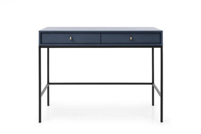 Mono Contemporary Dressing Table Computer Desk 2 Drawers Navy (H)780mm (W)1040mm (D)500mm