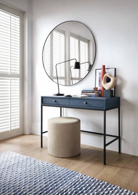 Mono Contemporary Dressing Table Computer Desk 2 Drawers Navy (H)780mm (W)1040mm (D)500mm