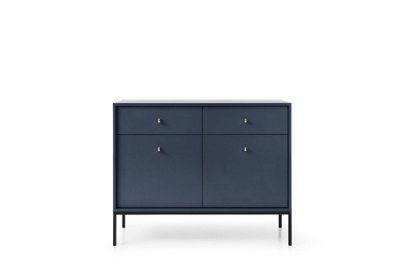 Mono Sideboard Cabinet in Navy - Charming and Functional Storage Unit with Drawers and Shelves (W1040mm x H830mm x D390mm)