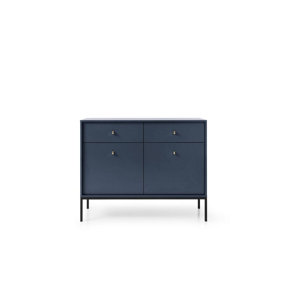 Mono Sideboard Cabinet in Navy - Charming and Functional Storage Unit with Drawers and Shelves (W1040mm x H830mm x D390mm)