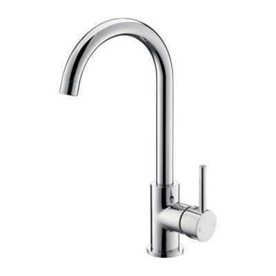 Monobloc Swan Neck Kitchen Sink Mixer Tap Single Lever Chrome