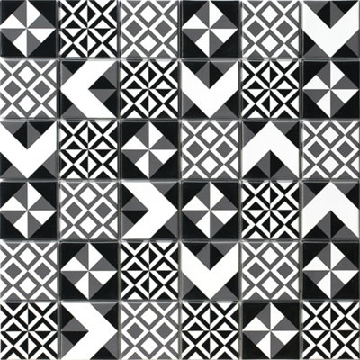 Monochrome Mix Self-Adhesive Mosaic Tile