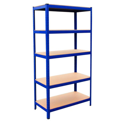 Monster Racking 5 x 90cm Blue Warehouse Storage Bays/Garage Shed Shelving