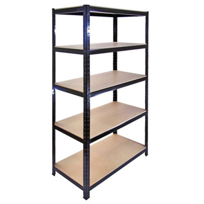 Monster Racking Garage Warehouse Shelving Unit Racking Bay, Black Boltless Unit 90 x 45 x 180 cm