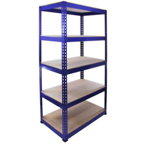 Monster Racking Q-Rax Heavy Duty Garage Storage Shelves, 200kg/shelf, Blue, 90cm x 182.5cm x 50cm