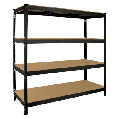 Monster Racking Q-Rax Heavy Duty Strong Rack Garage Workshop Warehouse Storage Shelving Bay 160cm x 60cm x 160cm, Black