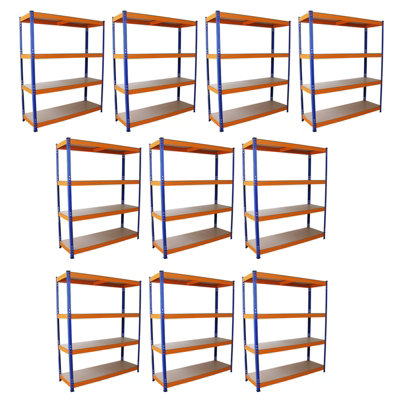 Monster Racking S-RAX 10 x Metal Heavy Duty Shelving Racking Units, 265kg/Shelf, 150cm x 50cm x 180cm