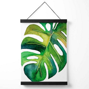 Monstera Abstract Watercolour Botanical Medium Poster with Black Hanger