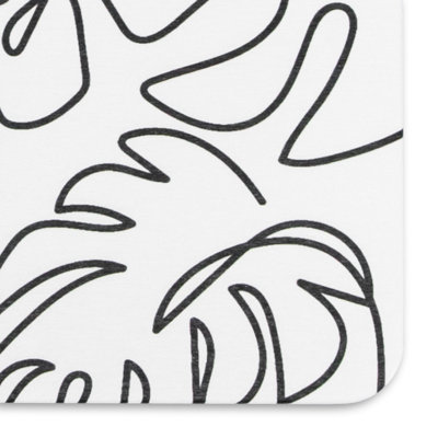 Monstera Lines White Stone Non Slip Bath Mat - 4