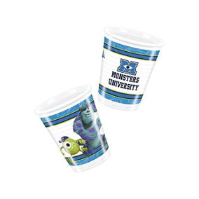 Monsters University Plastic 200ml Party Cup (Pack of 8) Blue/White/Green (One Size)