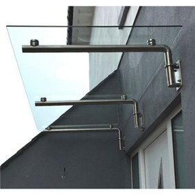 MonsterShop Glass Door Canopy & Brackets, 120cm W, 80cm D