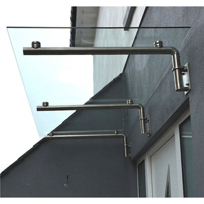 MonsterShop Glass Door Canopy & Brackets, 144cm W, 80cm D