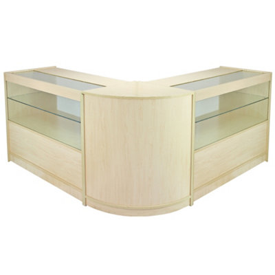 MonsterShop Retail Display Shop Counters Set & Glass Showcase Cabinet Unit