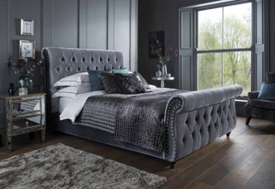 Montana 4ft 6 Double Grey Fabric Bed Frame