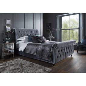 Montana 4ft 6 Double Grey Fabric Bed Frame