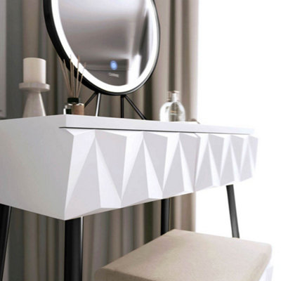 Montana Black Dressing Table with Touch Sensor LED Mirror