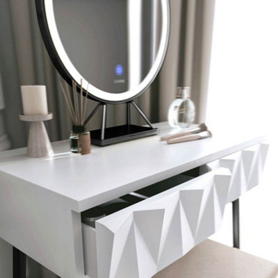 Montana Black Dressing Table with Touch Sensor LED Mirror