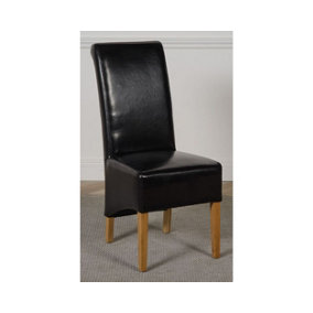 Montana Black Leather Dining Chairs for Dining Room or Kitchen