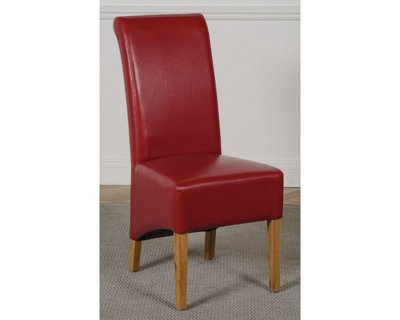 Montana Burgundy Leather Dining Chairs for Dining Room or Kitchen