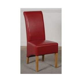 Montana Burgundy Leather Dining Chairs for Dining Room or Kitchen