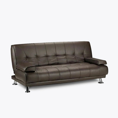 Faux leather deals double sofa bed