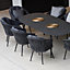 Monterrey 8 Seat Oval Dining Set with Thin Rope Weave and Ceramic Table in Grey
