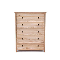 Montese 5 Drawer Chest of Drawers Brass Ring Handle