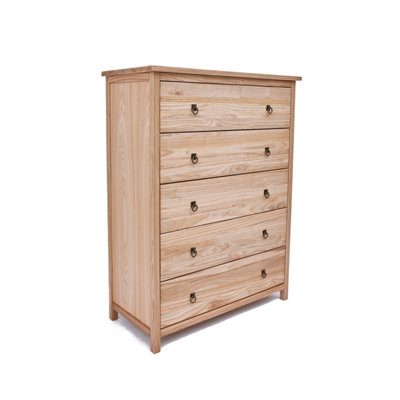 Montese 5 Drawer Chest of Drawers Brass Ring Handle
