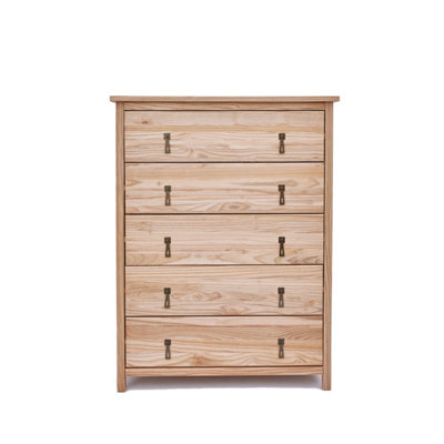 Montese 5 Drawer Chest of Drawers Drop Brass Handle