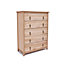 Montese 5 Drawer Chest of Drawers Drop Brass Handle